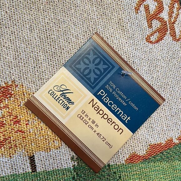 Home Collection Set of 4 Tapestry Cotton Blend Placemats “Harvest Blessings” - Picture 10 of 16